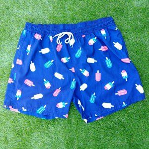 Good Used Condition Men's Blue Popsicle Print Swim Trunks Size XL